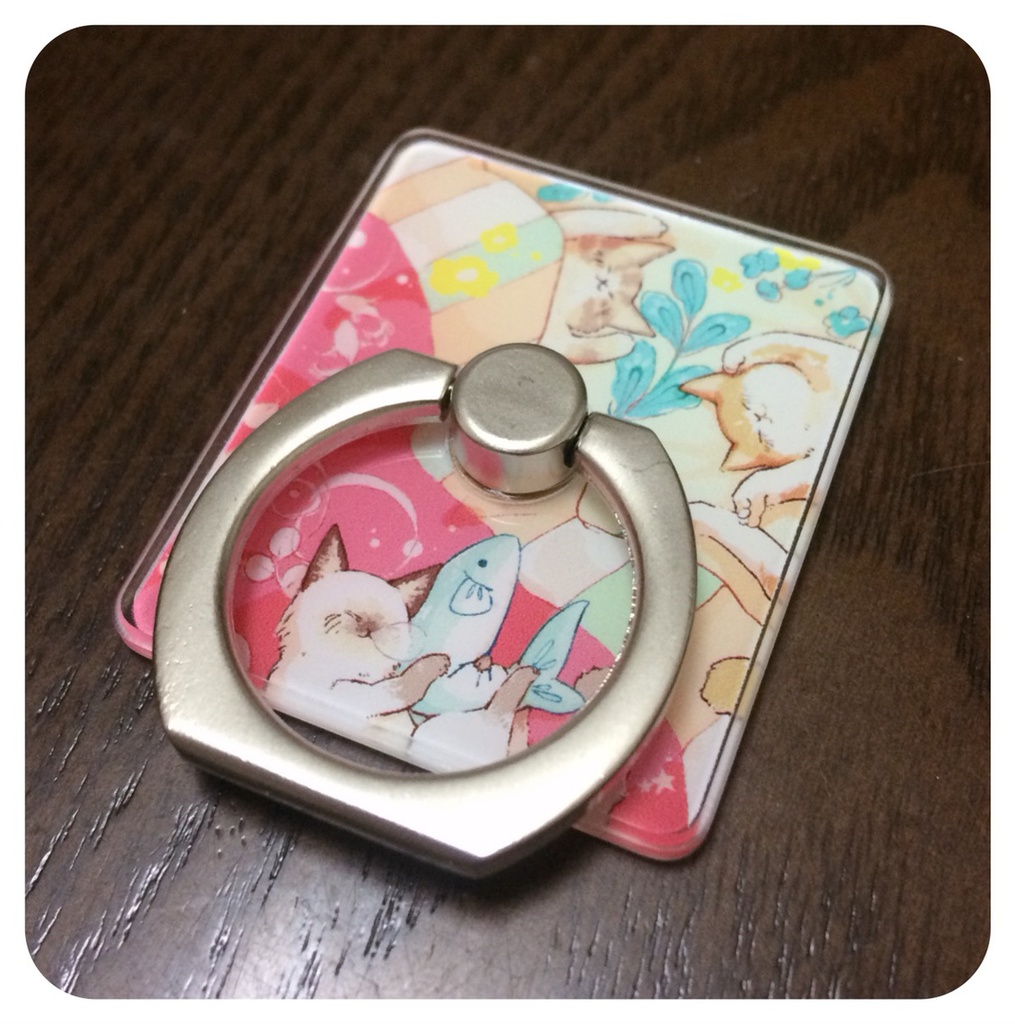 貴方のお側で眠る猫のスマホリング