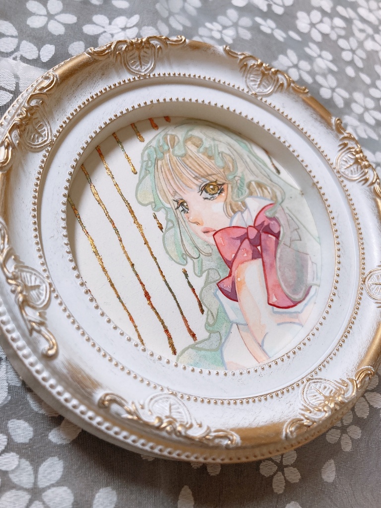 【透明水彩原画】幸福とは 白