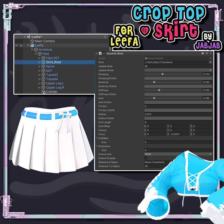 【LEEFAリーファ】❤ Crop Top + Skirt ❤