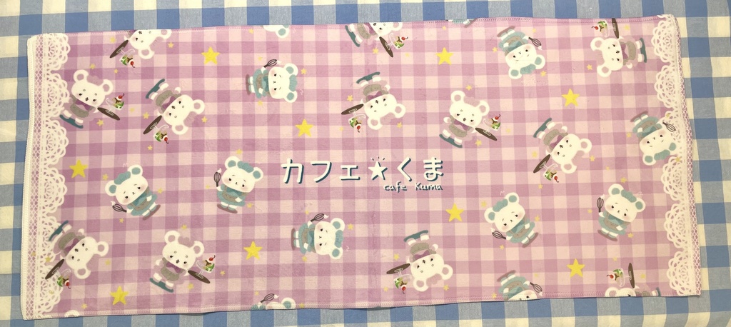 フェイスタオル カフェくま ピンク