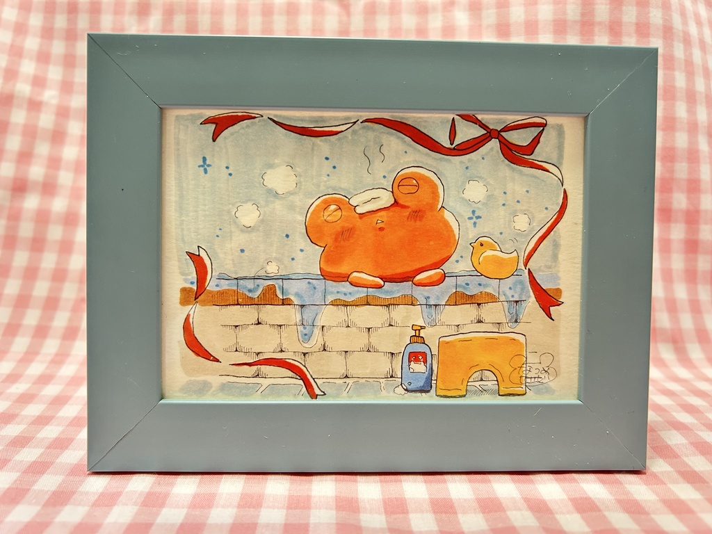 原画 カフェ☆くま おやすみシリーズ カエル