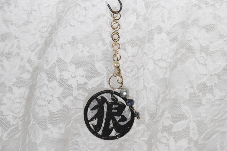 漢字モチーフ切り絵バッグチャーム【試作品】