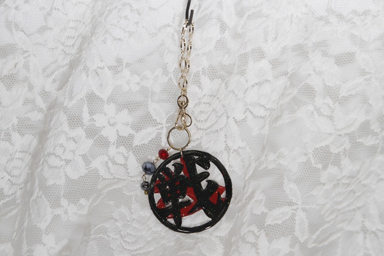 漢字モチーフ切り絵バッグチャーム【試作品】