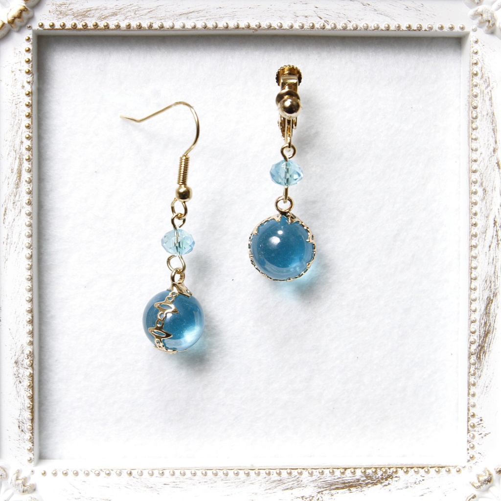 【ピアス】押し色イヤーアクセ(丸玉)