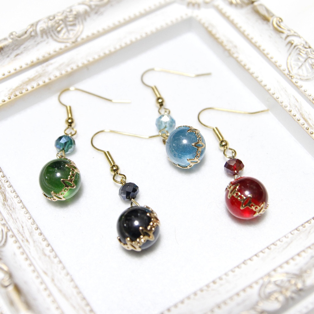 【ピアス】押し色イヤーアクセ(丸玉)