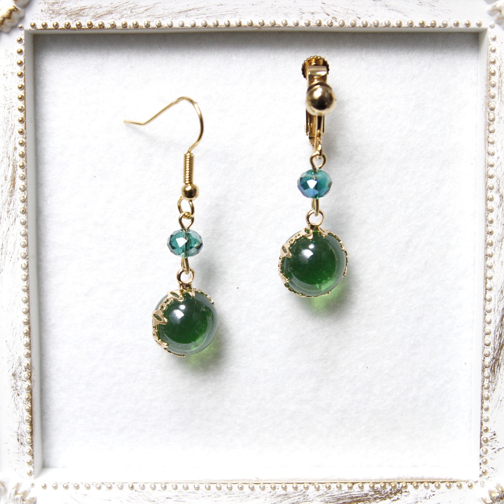 【ピアス】押し色イヤーアクセ(丸玉)