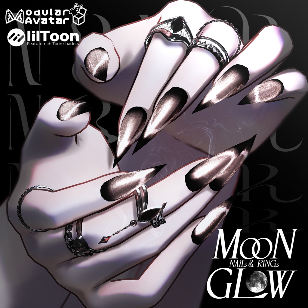 発売記念SALE!【9アバター対応】Moonglow Nails＆Rings 