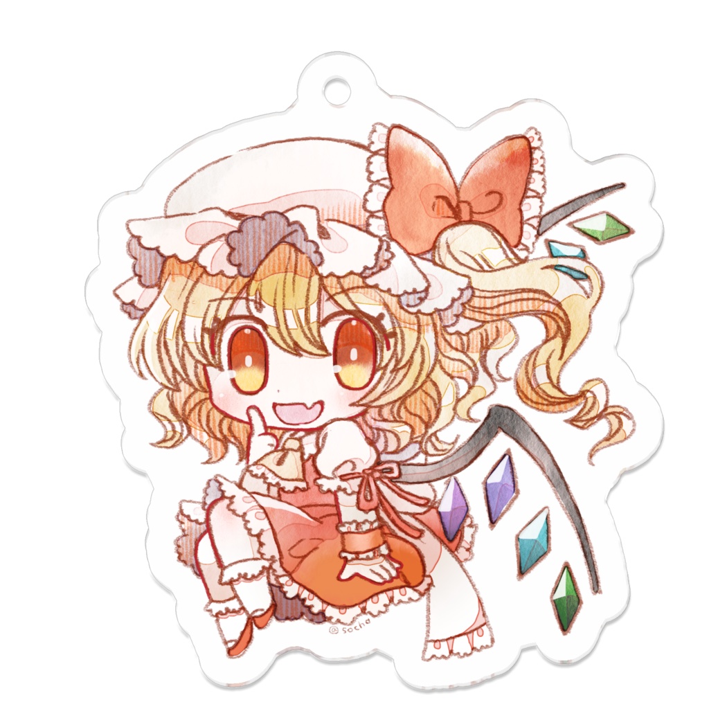 【水彩風フランドール・スカーレット】アクリルキーホルダー