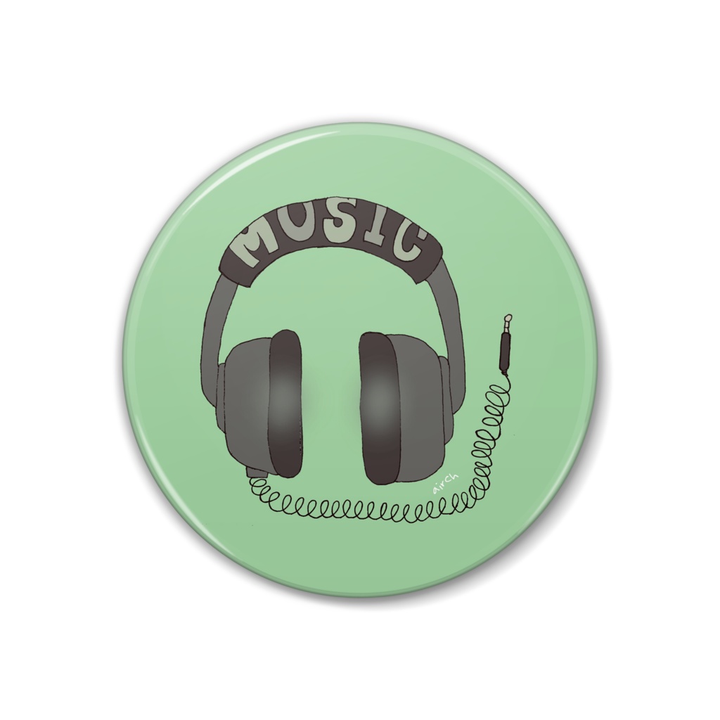 缶バッジ丸型(ヘッドホン)