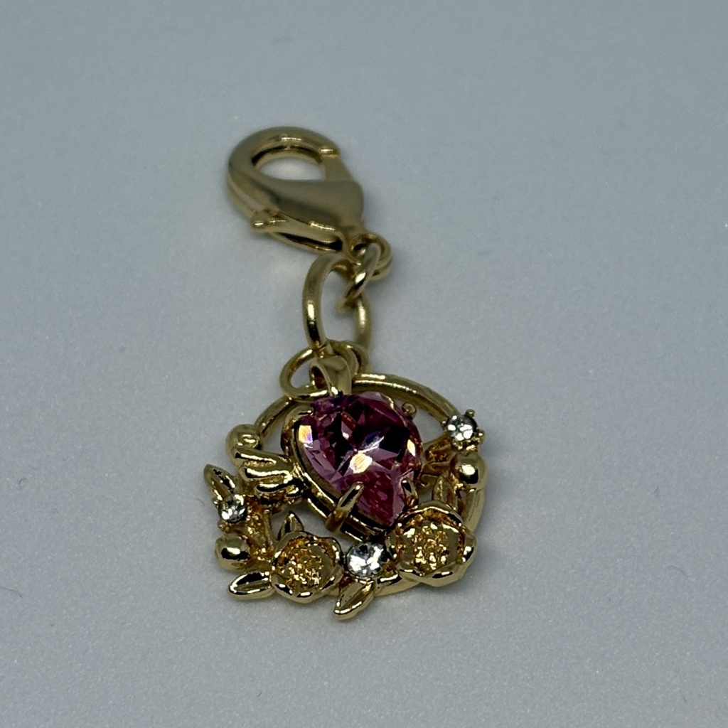 パステルピンクのタッセル帽子クリップ(スマホコードとの2ウェイ)