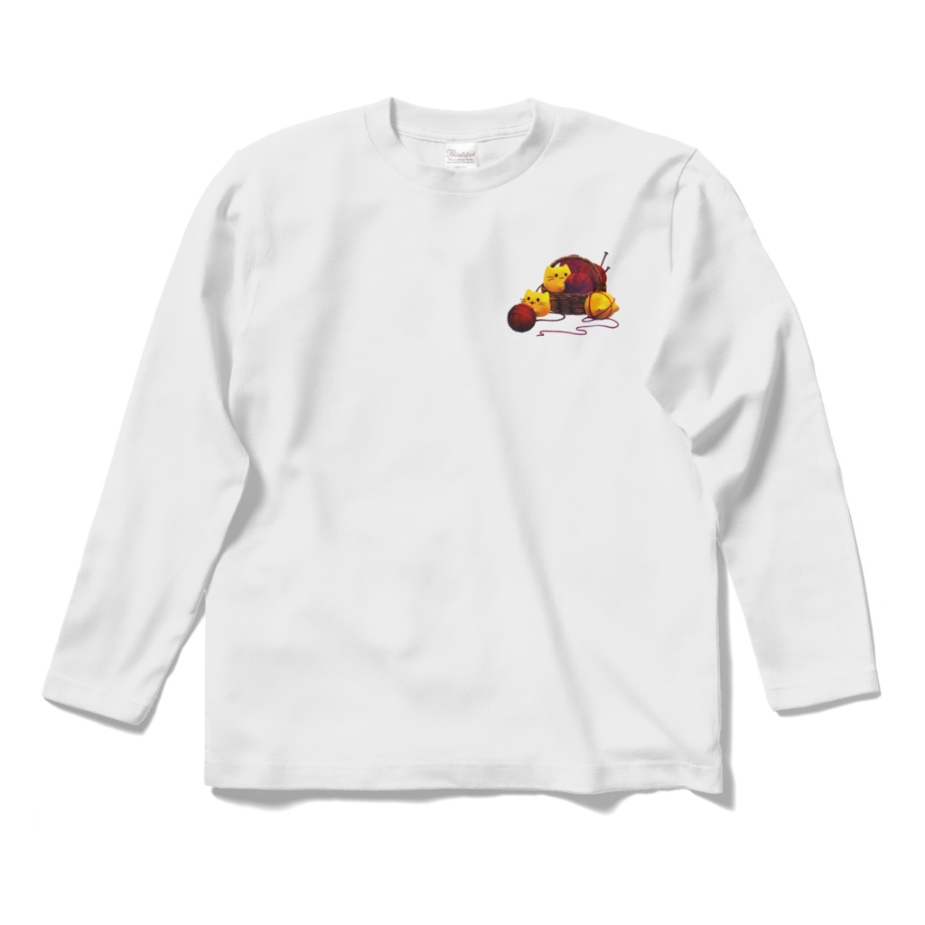 毛糸玉にゃんぷっぷー 長袖Tシャツ