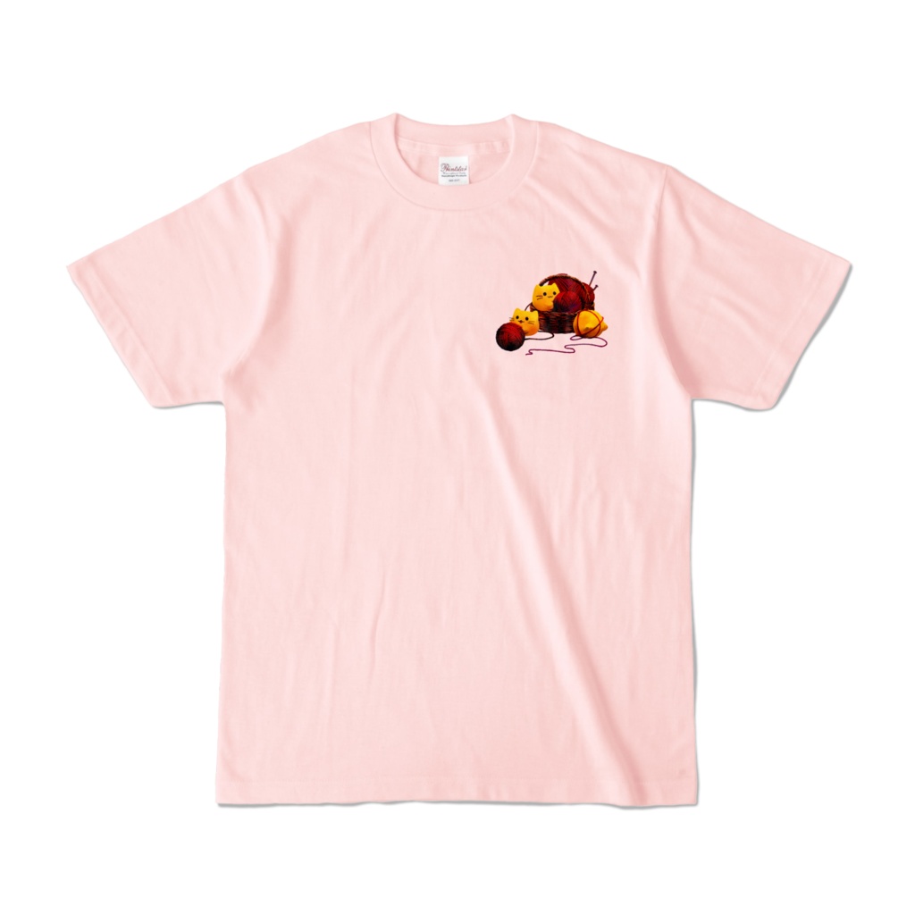 毛糸玉にゃんぷっぷー Tシャツ ピンク