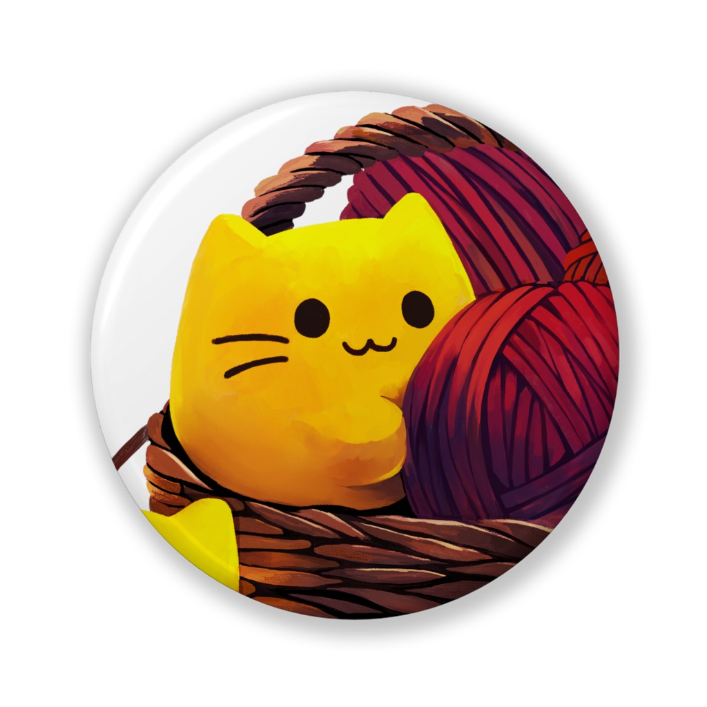 毛糸玉にゃんぷっぷー 缶バッジ