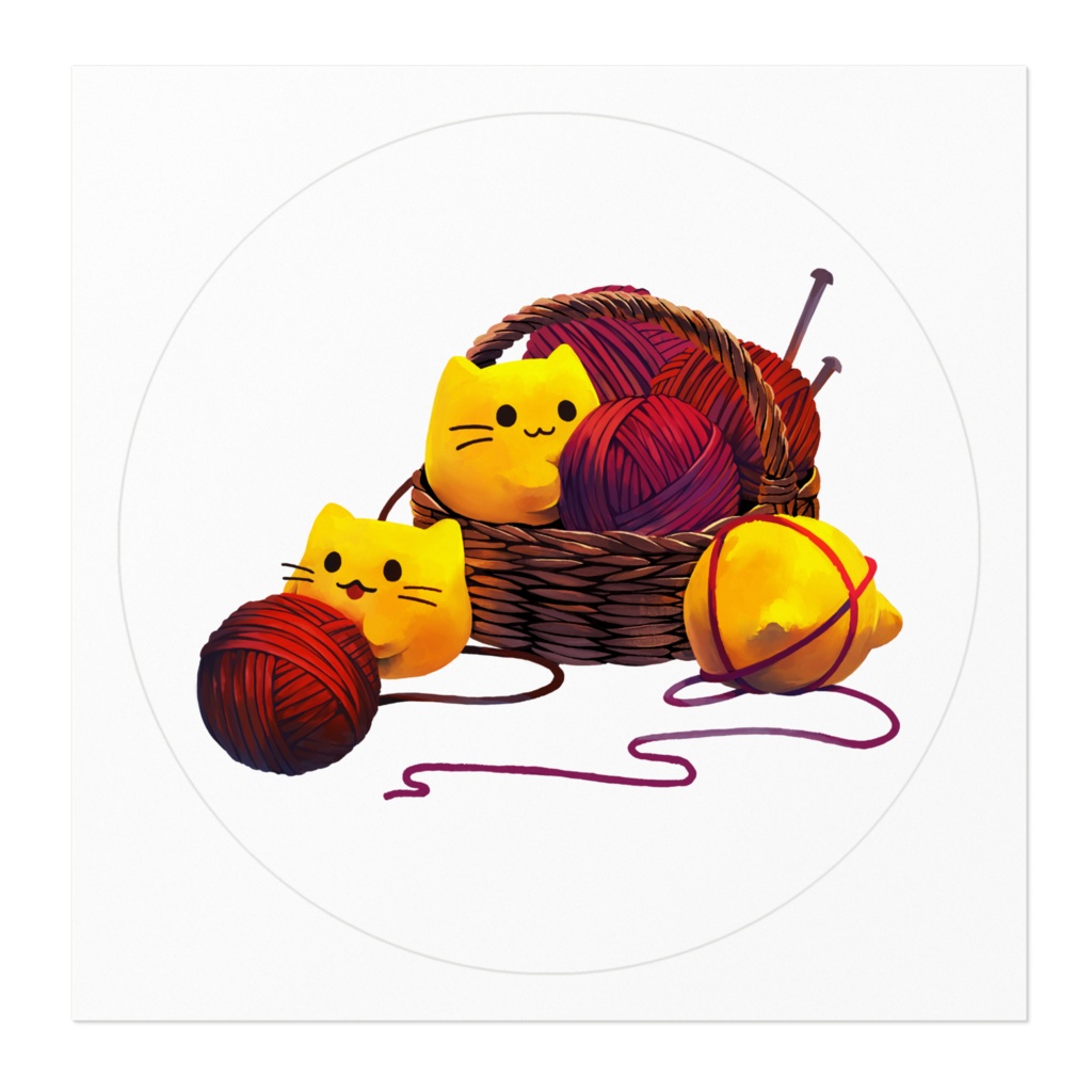 毛糸玉にゃんぷっぷー ステッカー