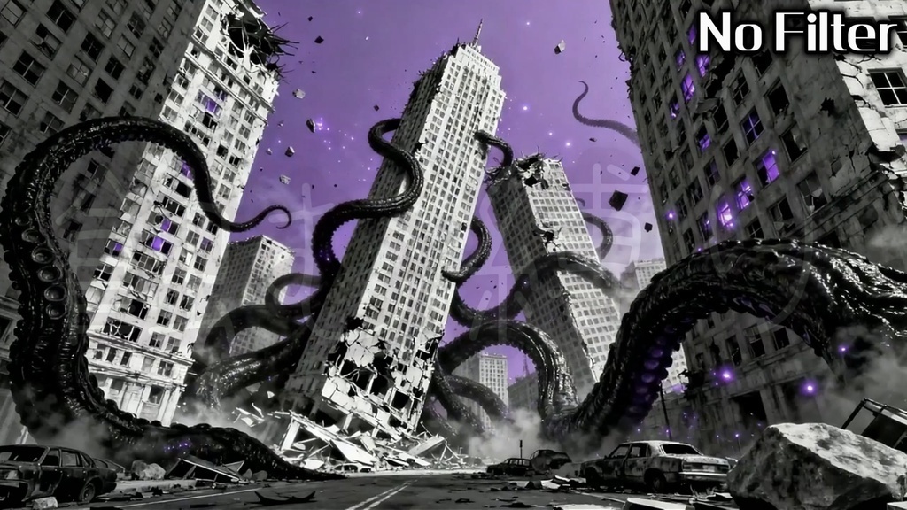 動く背景·蝕む縛り・触手x廃墟x裏世界x微恐怖要素/配信背景・VTS&Shoost フィルター