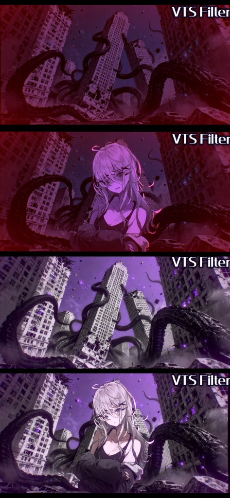 動く背景·蝕む縛り・触手x廃墟x裏世界x微恐怖要素/配信背景・VTS&Shoost フィルター