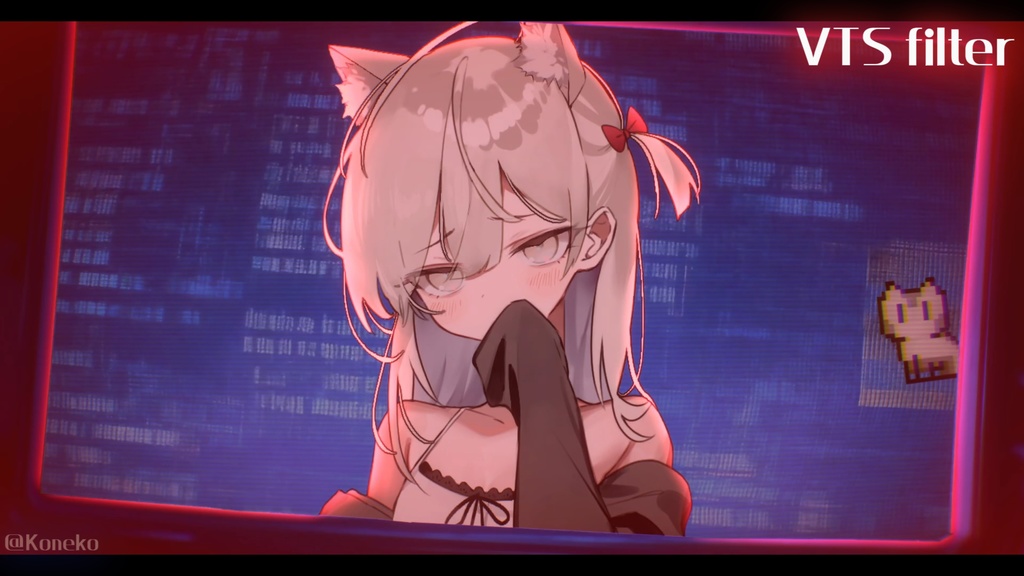 動く背景·被験体の恋人・スクリーン中xヤンデレxエレクトロx文字化けxバーチャル/配信背景・VTS&Shoost フィルター