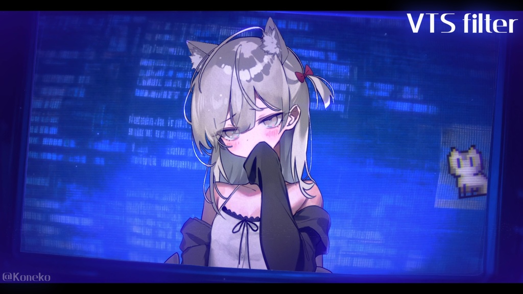 動く背景·被験体の恋人・スクリーン中xヤンデレxエレクトロx文字化けxバーチャル/配信背景・VTS&Shoost フィルター