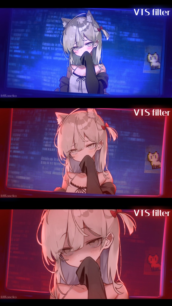 動く背景·被験体の恋人・スクリーン中xヤンデレxエレクトロx文字化けxバーチャル/配信背景・VTS&Shoost フィルター