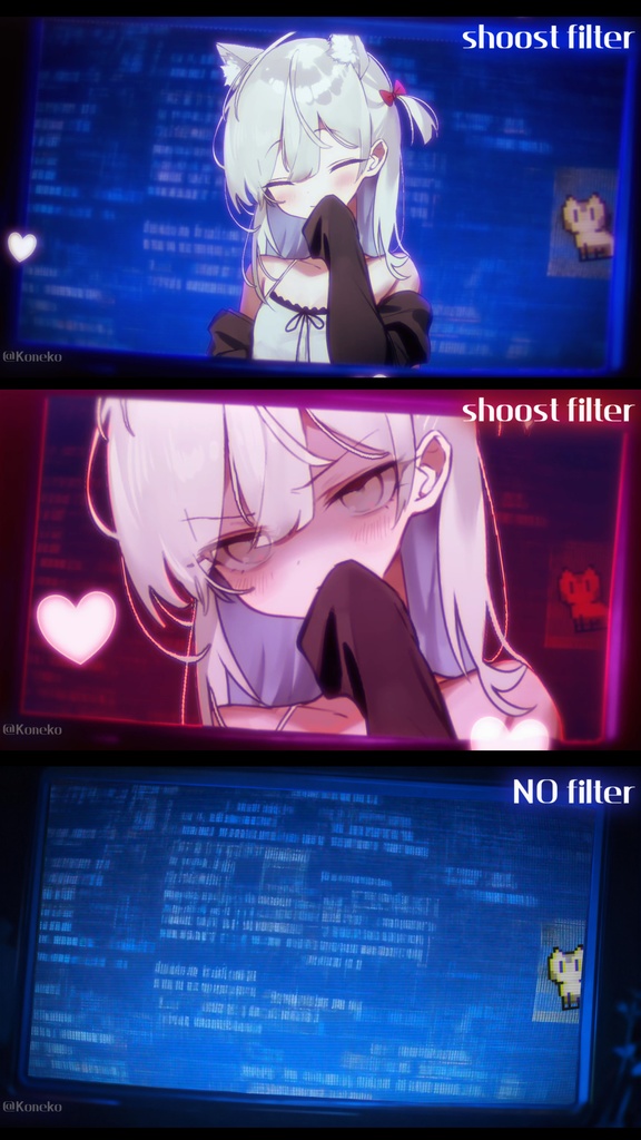 動く背景·被験体の恋人・スクリーン中xヤンデレxエレクトロx文字化けxバーチャル/配信背景・VTS&Shoost フィルター