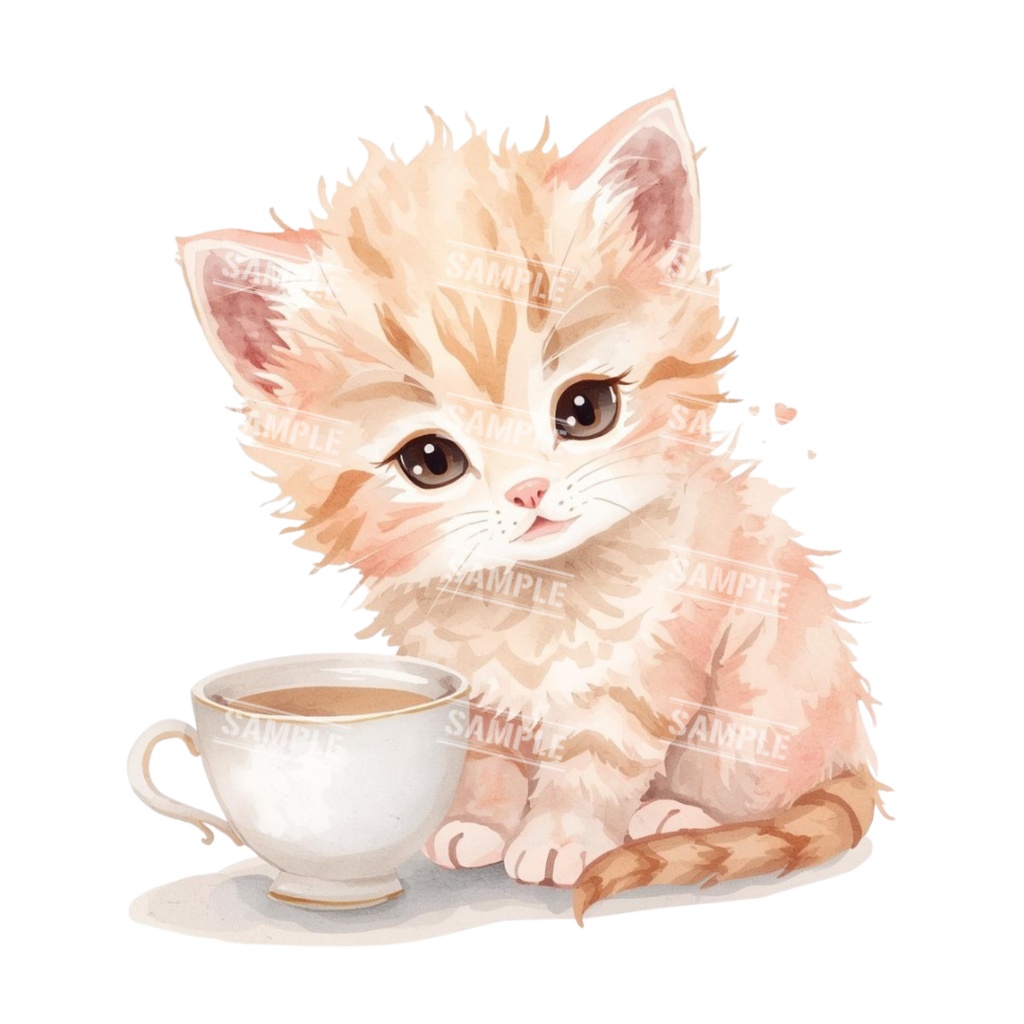 『baby animals(動物の赤ちゃん)』水彩画風 背景透過PNG素材 21点セット