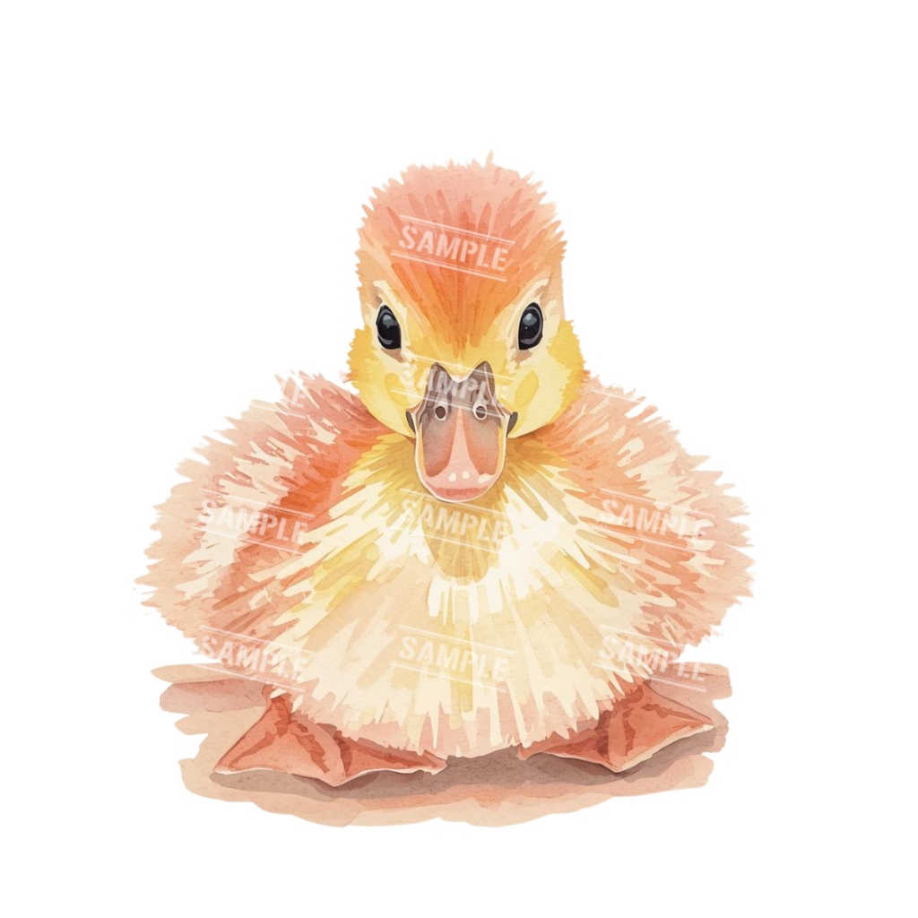 『baby animals(動物の赤ちゃん)』水彩画風 背景透過PNG素材 21点セット