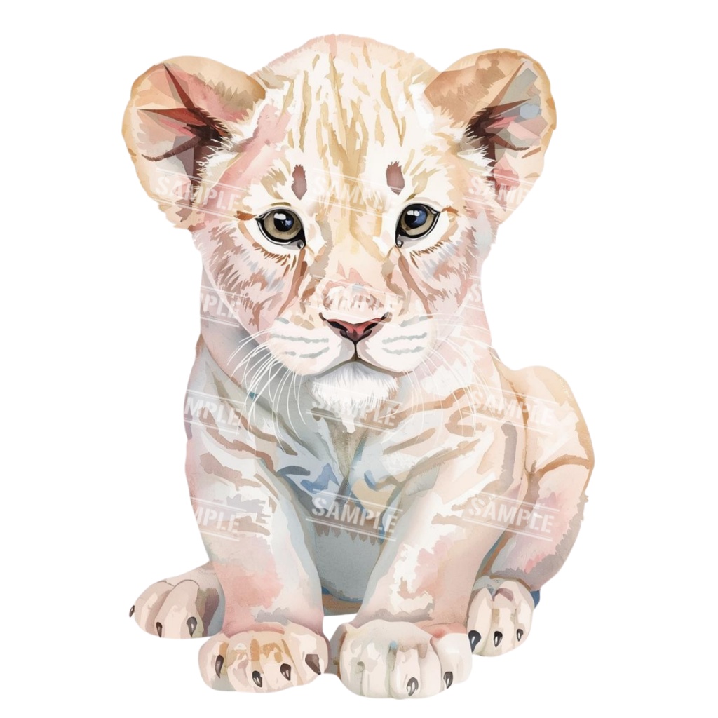 『baby animals(動物の赤ちゃん)』水彩画風 背景透過PNG素材 21点セット