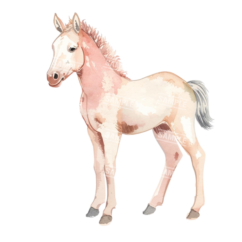 『baby animals(動物の赤ちゃん)』水彩画風 背景透過PNG素材 21点セット