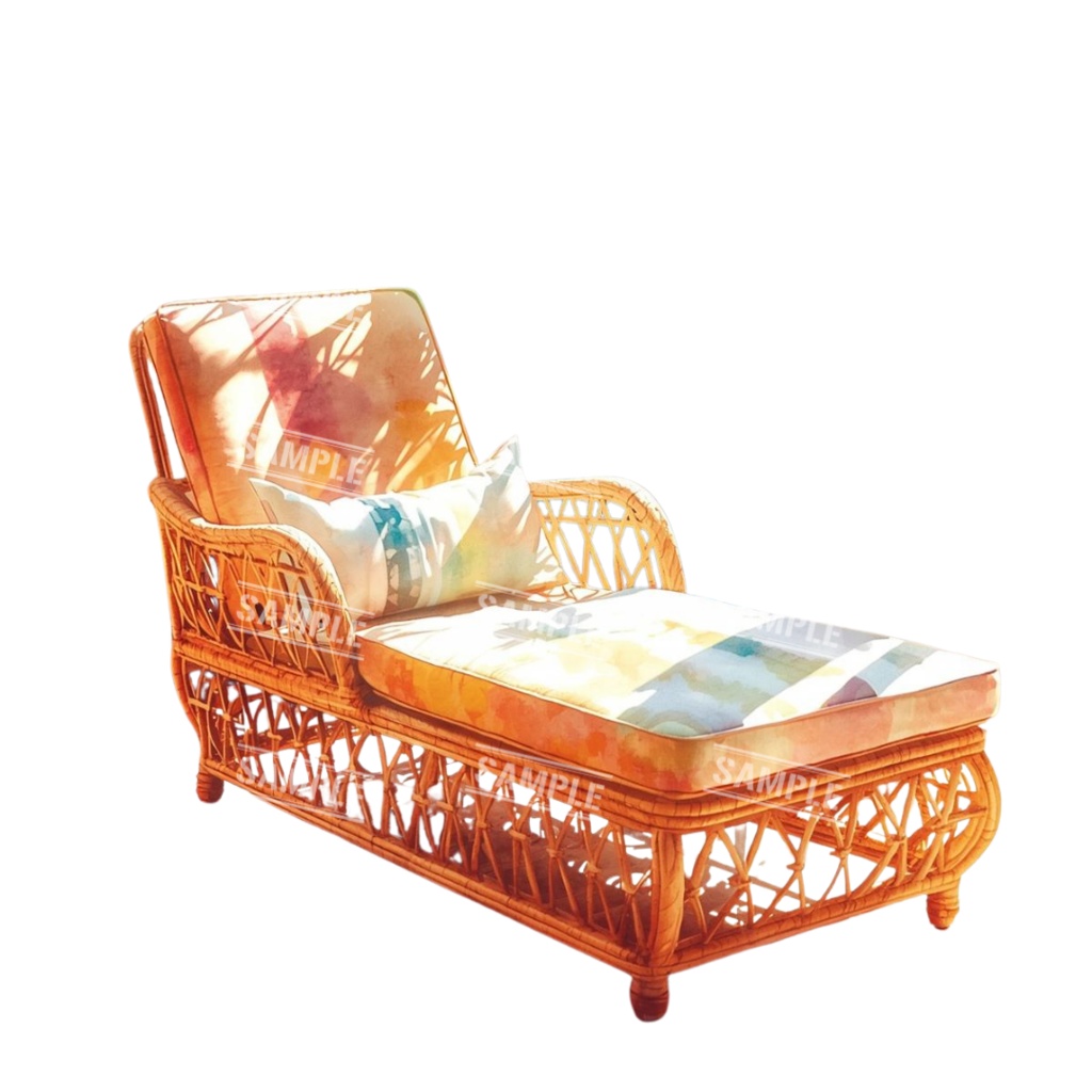 『chairs ~color ver.~』 水彩画風 背景透過PNG素材 39点セット