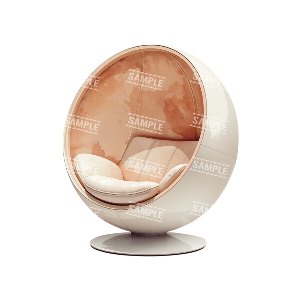 『chairs ~color ver.~』 水彩画風 背景透過PNG素材 39点セット