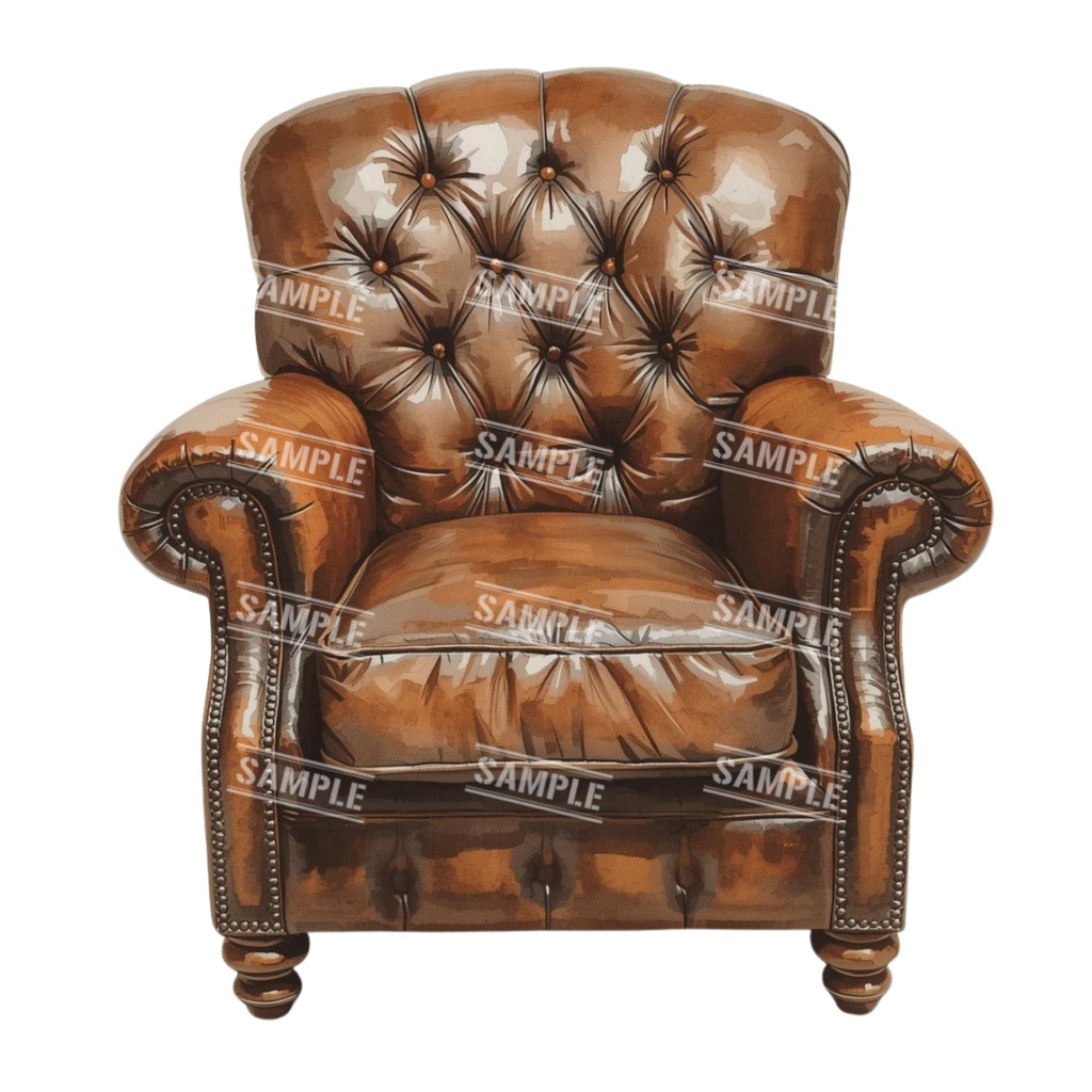 『chairs ~color ver.~』 水彩画風 背景透過PNG素材 39点セット