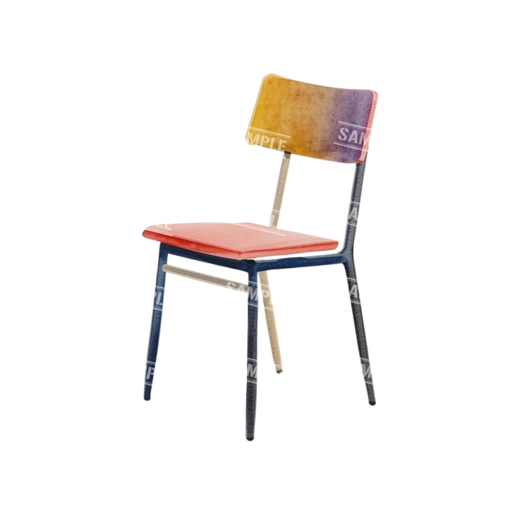 『chairs ~color ver.~』 水彩画風 背景透過PNG素材 39点セット