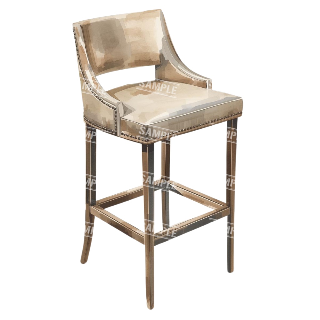 『chairs ~color ver.~』 水彩画風 背景透過PNG素材 39点セット