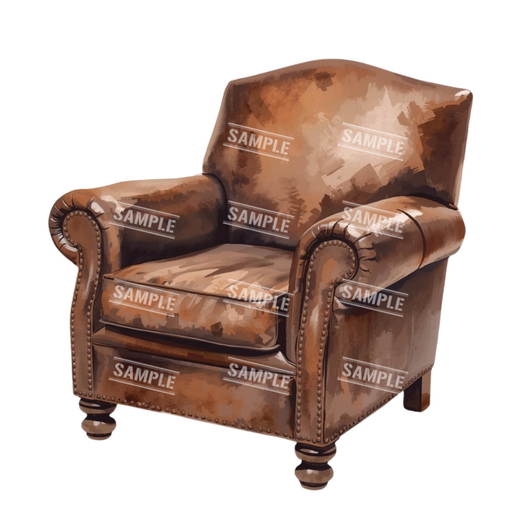 『chairs ~color ver.~』 水彩画風 背景透過PNG素材 39点セット