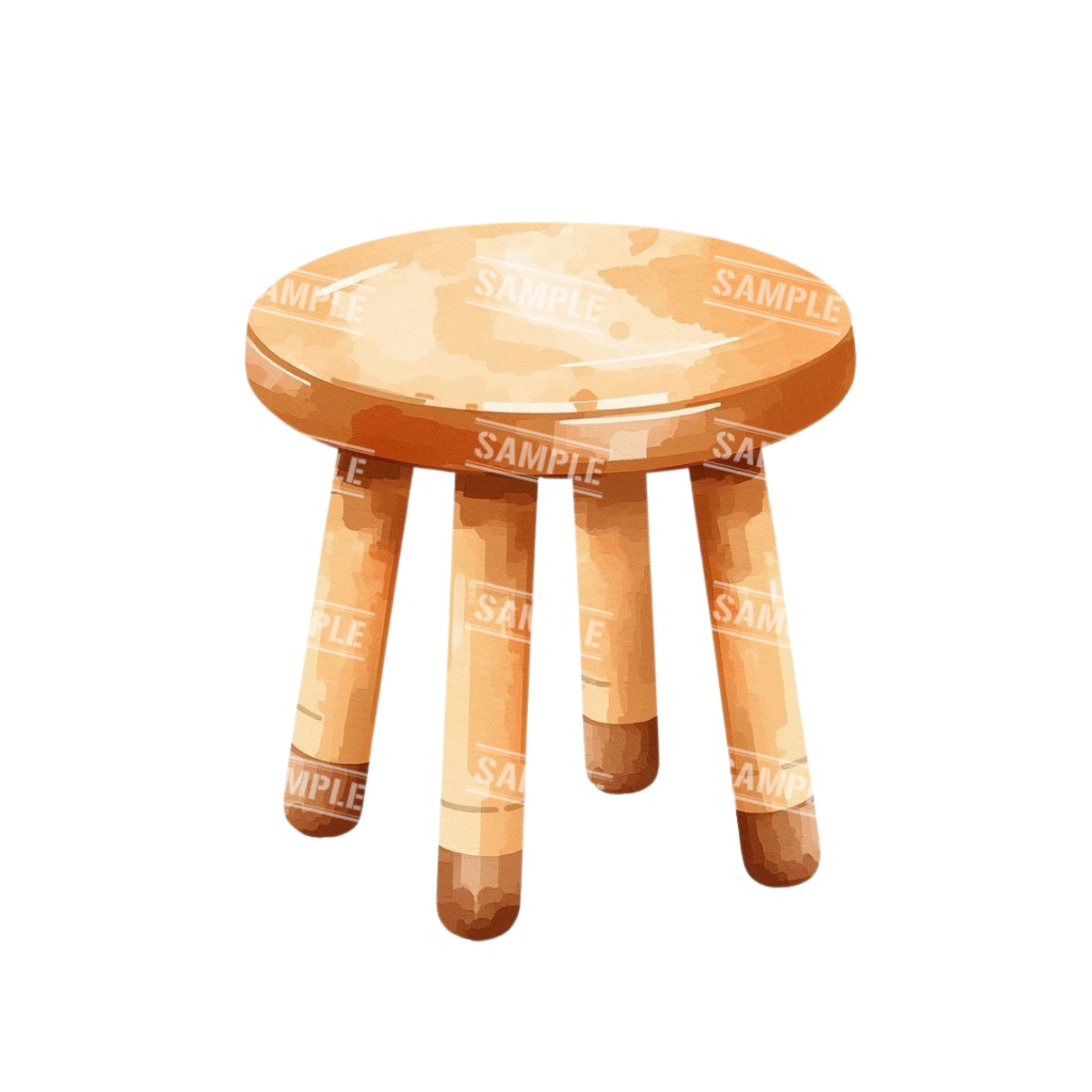 『chairs ~color ver.~』 水彩画風 背景透過PNG素材 39点セット