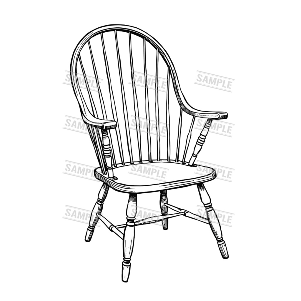 『chairs ~monochrome ver.~(椅子/モノクロ版)』 背景透過PNG素材 30点セット