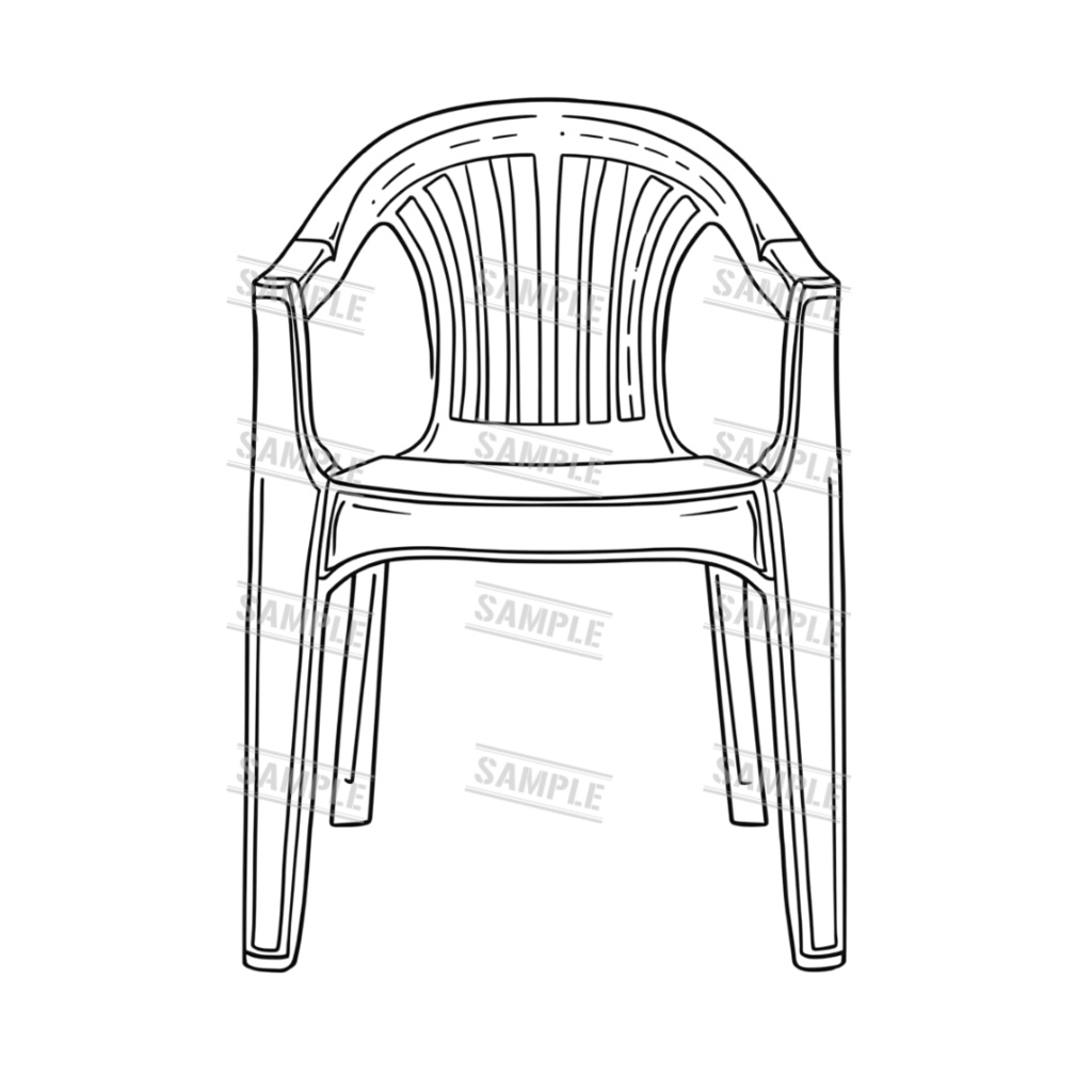 『chairs ~monochrome ver.~(椅子/モノクロ版)』 背景透過PNG素材 30点セット