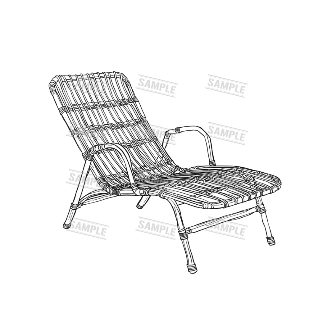 『chairs ~monochrome ver.~(椅子/モノクロ版)』 背景透過PNG素材 30点セット