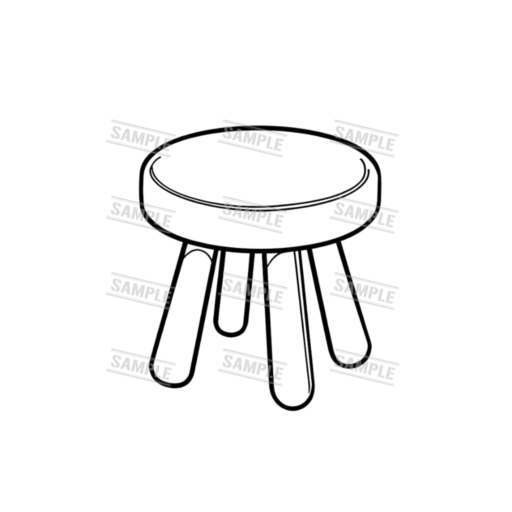 『chairs ~monochrome ver.~(椅子/モノクロ版)』 背景透過PNG素材 30点セット