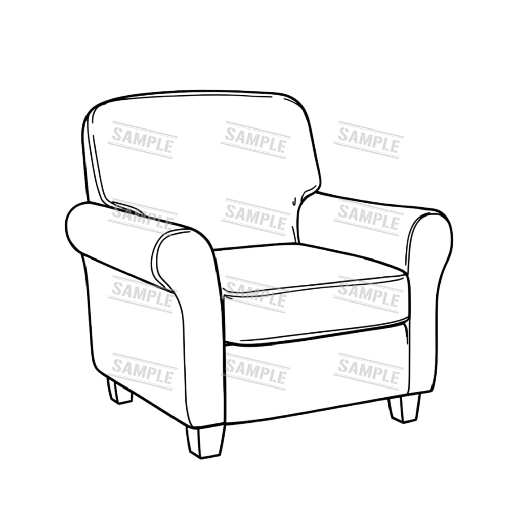 『chairs ~monochrome ver.~(椅子/モノクロ版)』 背景透過PNG素材 30点セット