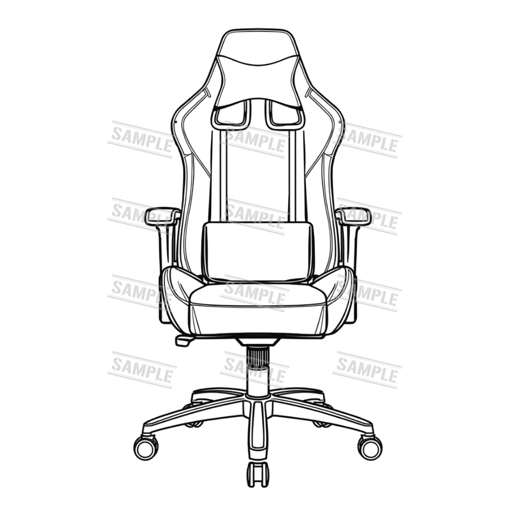 『chairs ~monochrome ver.~(椅子/モノクロ版)』 背景透過PNG素材 30点セット