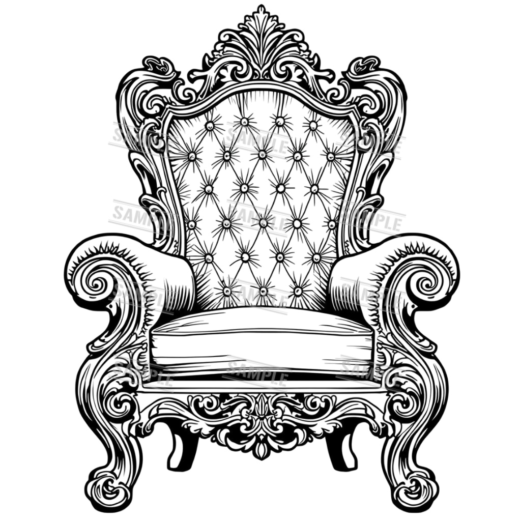 『chairs ~monochrome ver.~(椅子/モノクロ版)』 背景透過PNG素材 30点セット