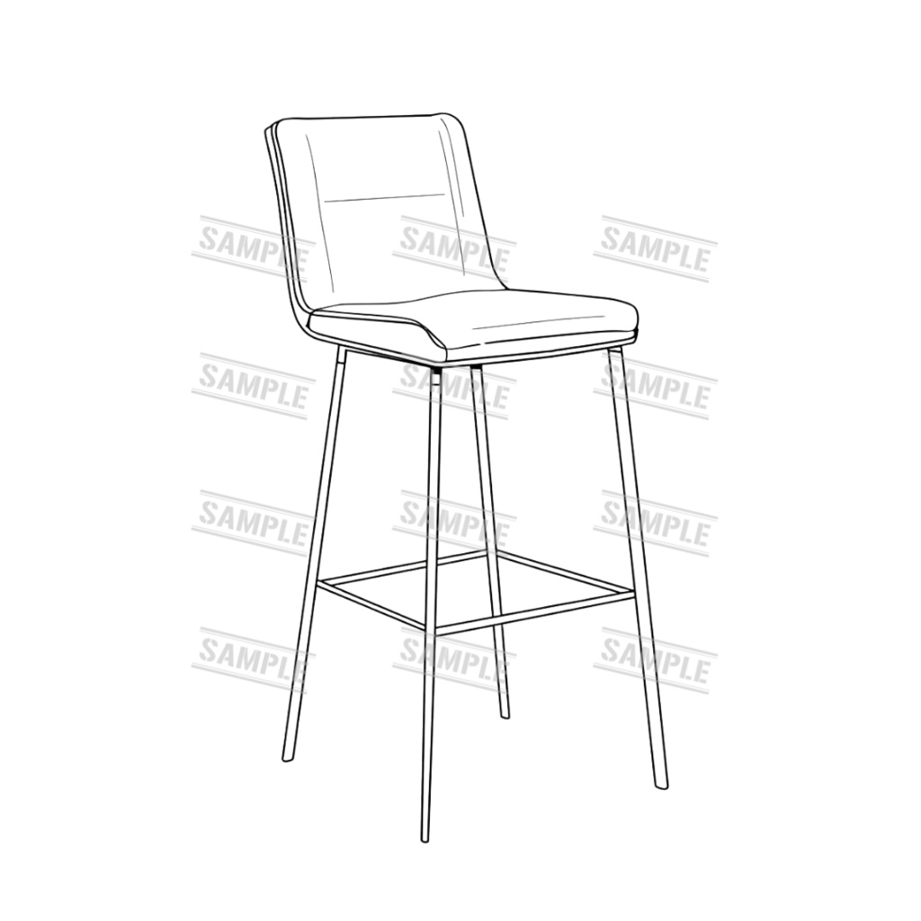 『chairs ~monochrome ver.~(椅子/モノクロ版)』 背景透過PNG素材 30点セット