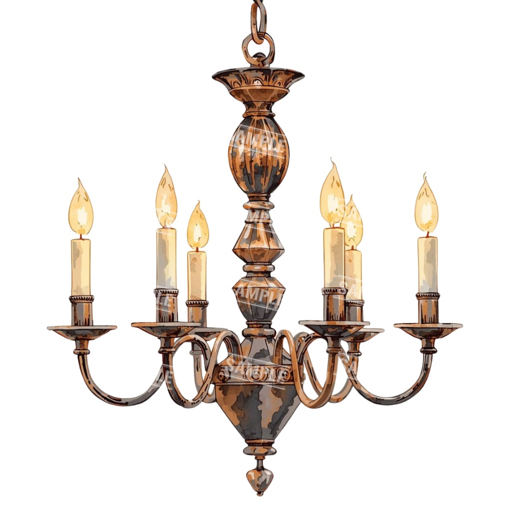 『lighting(照明)』水彩画風 背景透過PNG素材 27点セット