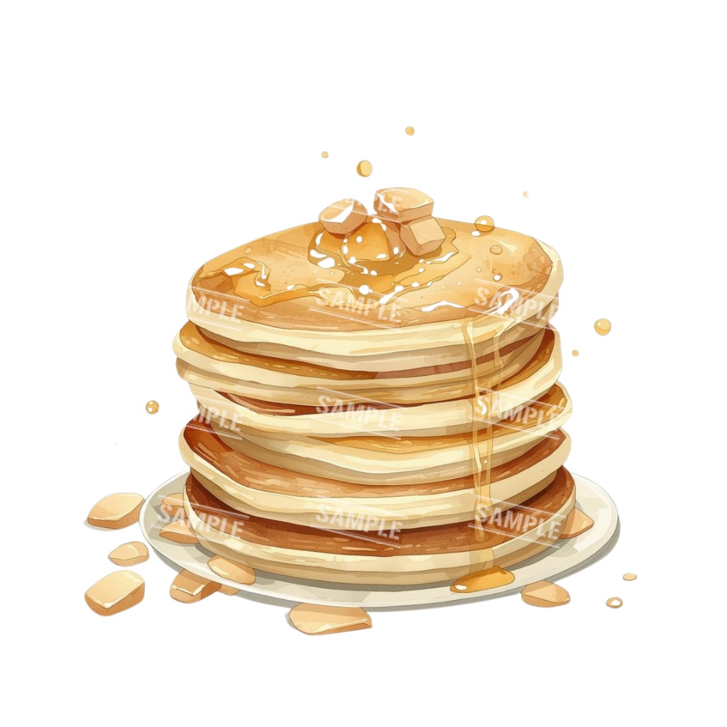 『cafe(クリーム色)』水彩画風 背景透過PNG素材 26点セット