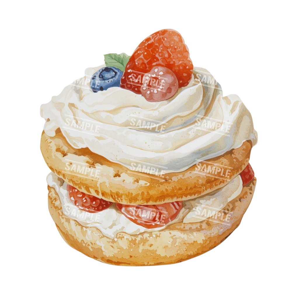 『cafe(クリーム色)』水彩画風 背景透過PNG素材 26点セット