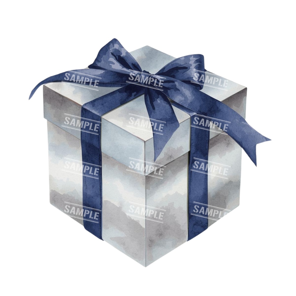 『present』水彩画風 背景透過PNG素材 41点セット