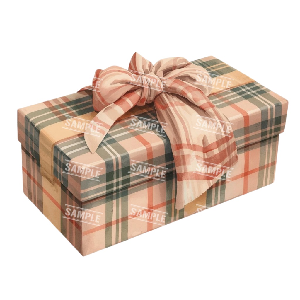 『present』水彩画風 背景透過PNG素材 41点セット