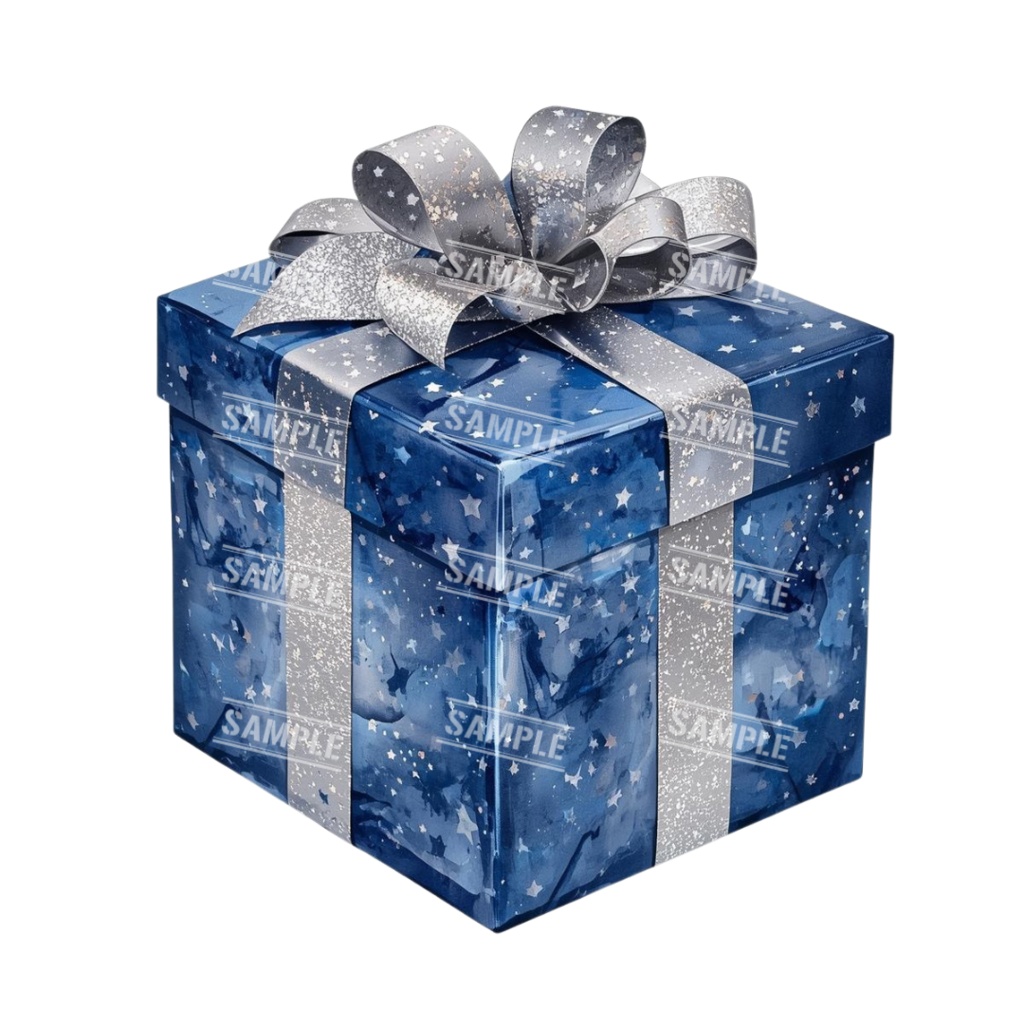 『present』水彩画風 背景透過PNG素材 41点セット