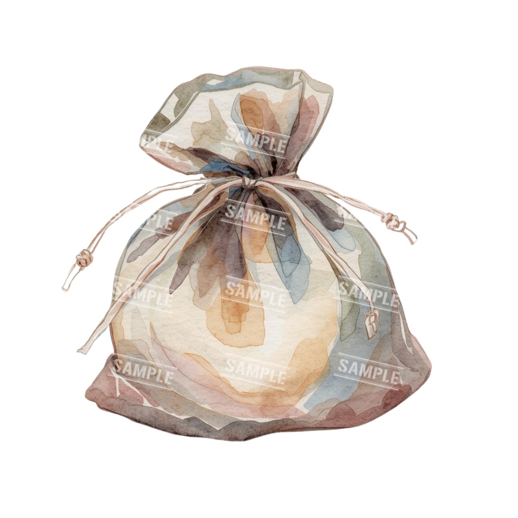 『present』水彩画風 背景透過PNG素材 41点セット